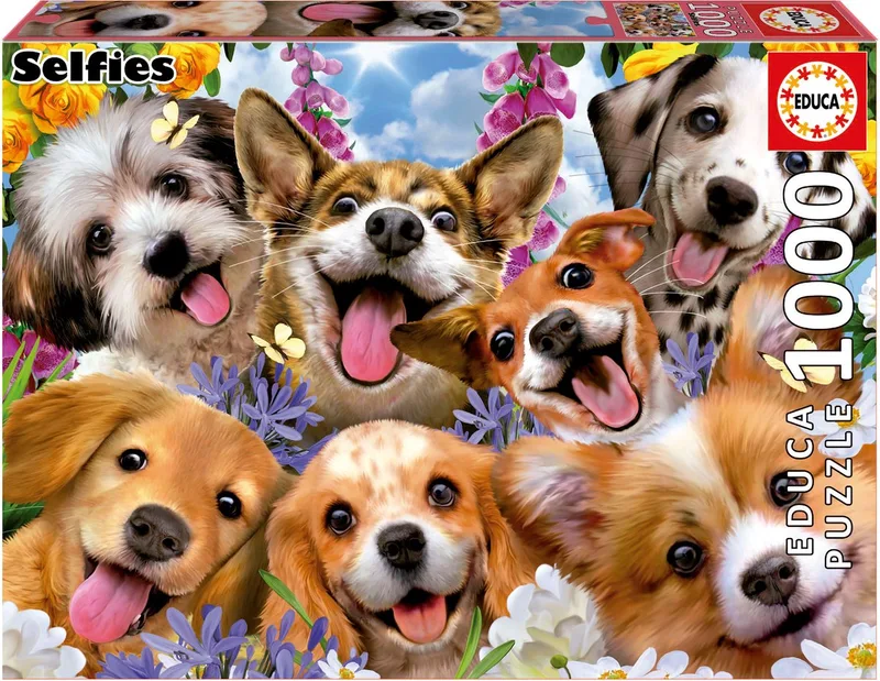 Puzzel- Educa Doggy selfie 1000 stukjes van Educa, editie Meerkleurig – doos