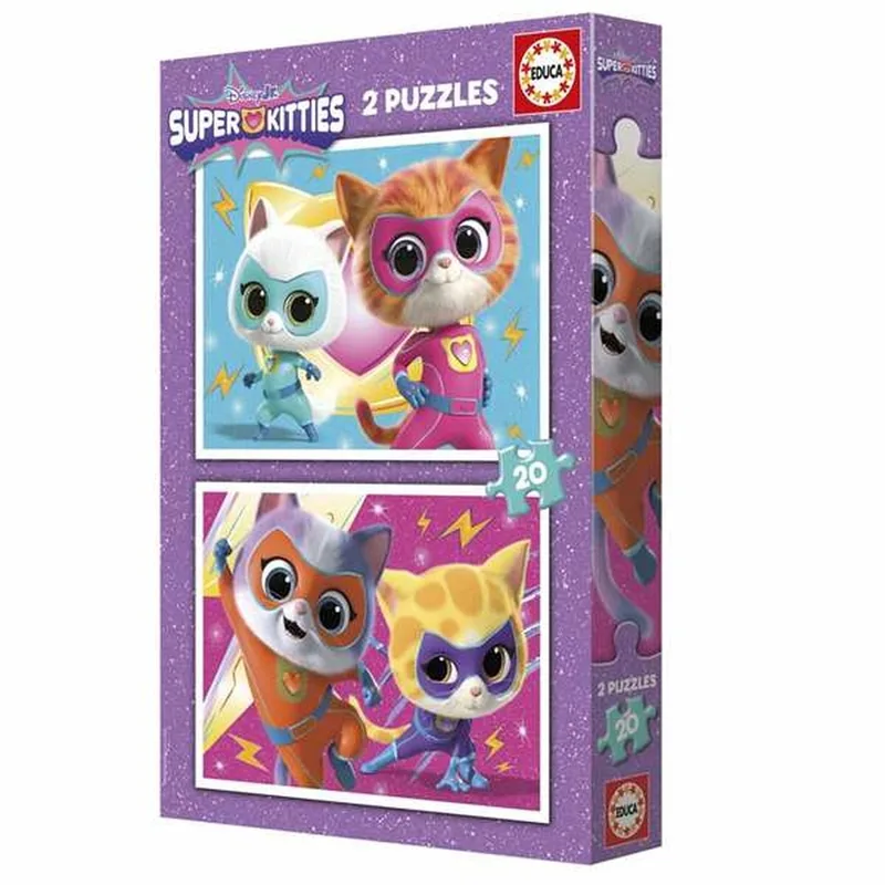 Puzzel Educa Superkitties from Educa, Purple edition – box