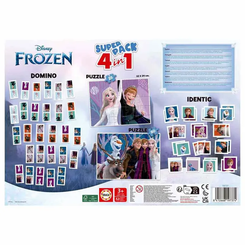 puzzel + educatief spel - Superpack 4 in 1 Frozen from Educa, Multicolour edition – box 3 of 3