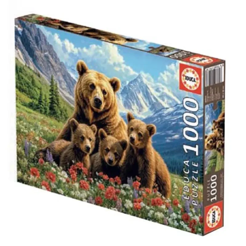 Puzzel - Grizzlyberen Canada - 1000 stukjes - Legpuzzel van Educa, editie Meerkleurig – doos 2 van 3