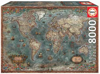 Puzzel - Historische Wereldkaart - 8000 stukjes - Legpuzzel from Educa, Multicolour edition – box 2 of 2