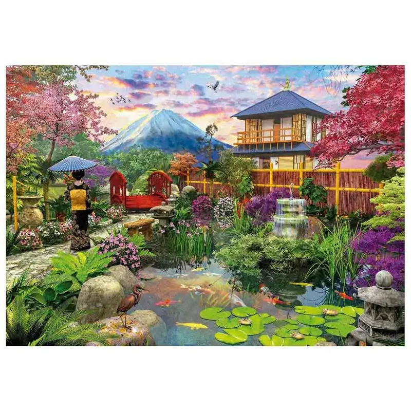 Puzzel - Japanse tuin - 1000 stukjes - Legpuzzel van Educa, editie Eenkleurig – doos 2 van 2