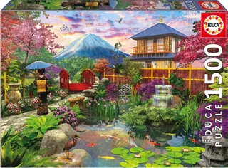 Puzzel - Japanse tuin - 1000 stukjes - Legpuzzel van Educa, editie Eenkleurig – doos 1 van 2