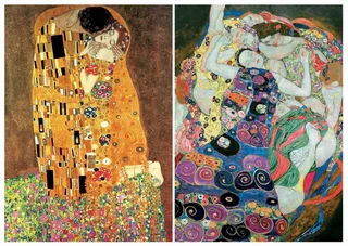 Puzzel - Klimt - 2 x 1000 stukjes - Legpuzzel - Art collection von Educa, Ausgabe Mehrfarbig – Schachtel 2 von 2