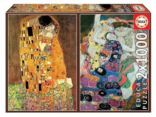 Puzzel - Klimt - 2 x 1000 stukjes - Legpuzzel - Art collection von Educa, Ausgabe Mehrfarbig – Schachtel 1 von 2