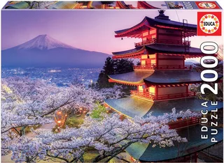 puzzel - Mont Fuji Japan - 2000 stukjes - Legpuzzel von Educa, Ausgabe Mehrfarbig – Schachtel 1 von 2