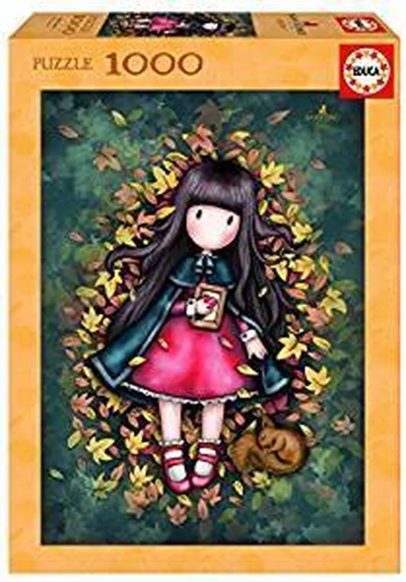 puzzel - Santoro London Gorjuss - Autumn Leaves - 1000 stukjes van Educa, editie Multi-coloured – doos