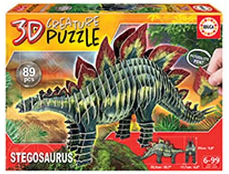 puzzel Stegosaurus 3D karton speelgoed voor kinderen. van Educa, editie Meerkleurig – doos 1 van 5