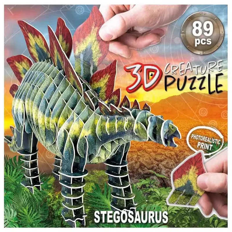 puzzel Stegosaurus 3D karton speelgoed voor kinderen. van Educa, editie Meerkleurig – doos 3 van 5