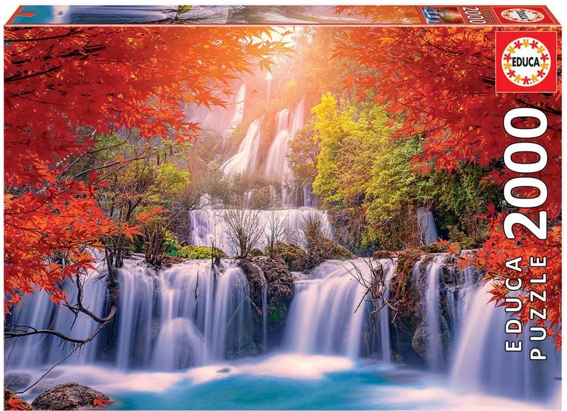 puzzel Waterval in Thailand 2000 stukjes - legpuzzel. van Educa, editie Meerkleurig – doos