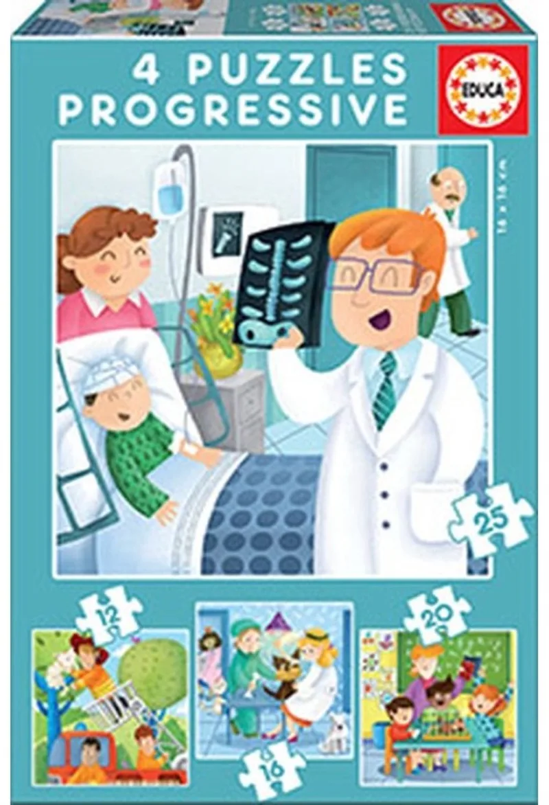 Puzzels - Beroepen -12,16,20 25 stukjes van Educa, editie Meerkleurig – doos