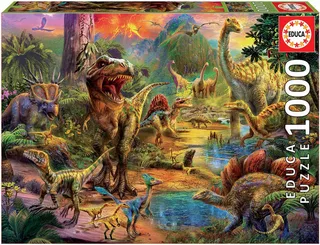 Puzzle 1000 - Land of Dinosaurs (017655) van Educa, editie Meerkleurig – doos 1 van 2