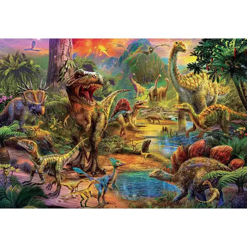 Puzzle 1000 - Land of Dinosaurs (017655) van Educa, editie Meerkleurig – doos 2 van 2
