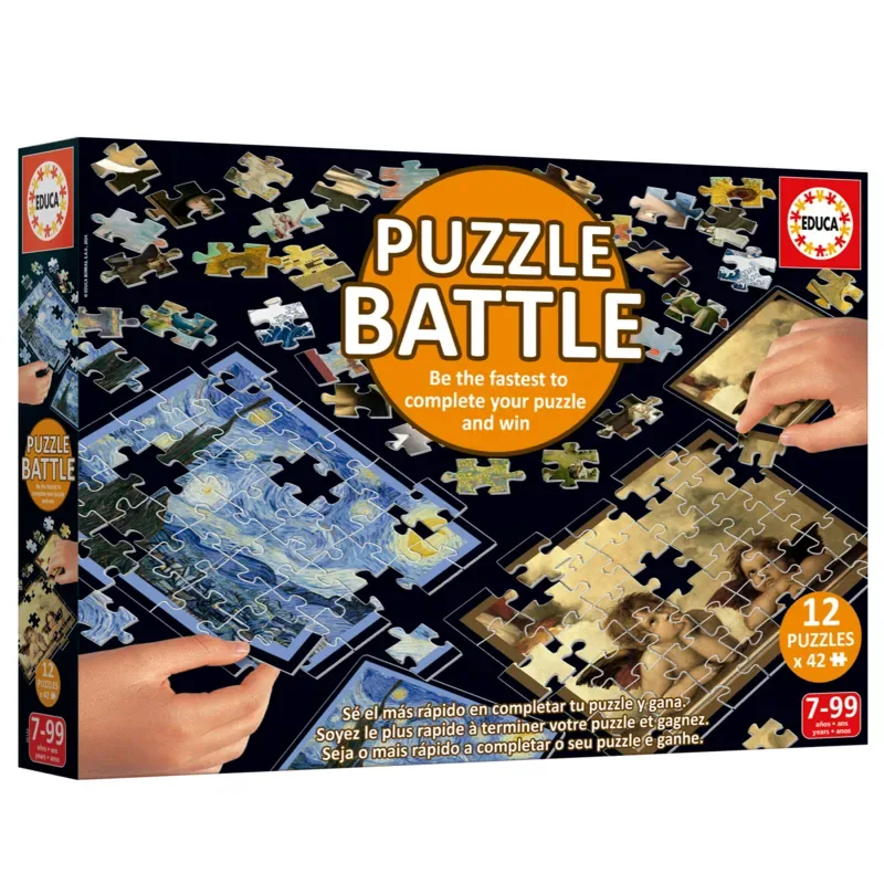 Puzzle 12 Puzzles - Puzzle Battle L'Art - 26 à 50 pièces de Educa – boîte