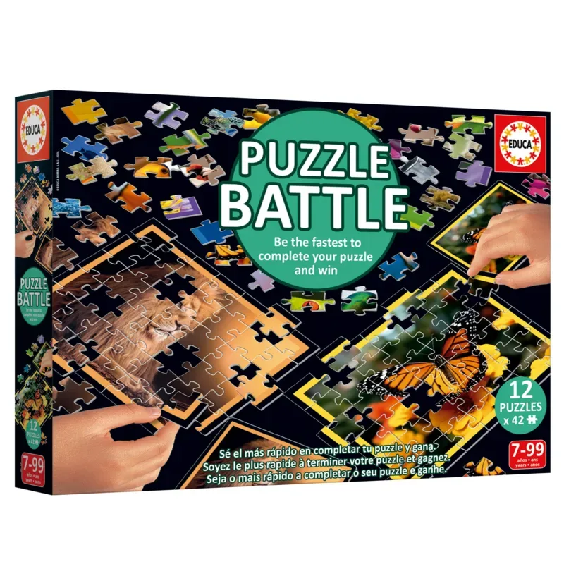 Puzzle 12 Puzzles - Puzzle Battle La Nature - 10 à 25 pièces de Educa – boîte