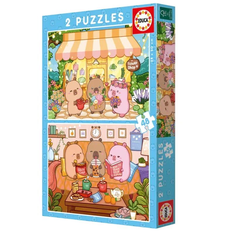 Puzzle 2 Puzzles - Capyfun - 26 à 50 pièces van Educa – doos