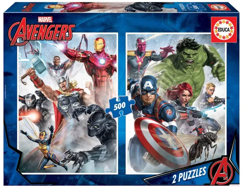 Puzzle 2 Puzzles - Marvel Avengers - 500 à 999 pièces de Educa – boîte
