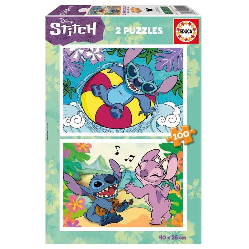 Puzzle 2 Puzzles - Stitch - 100 à 149 pièces van Educa – doos