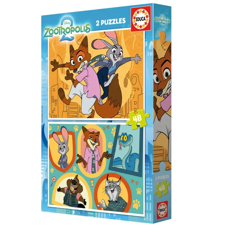 Puzzle 2 Puzzles - Zootopia 2 - 26 à 50 pièces van Educa – doos