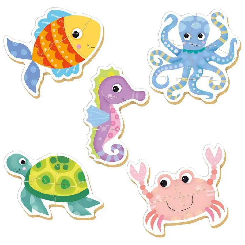 Puzzle 3-5 Morskie stworzenia - Puzzel 3-5 Zeedieren från Educa, utgåva Flerfärgad – kartong 3 av 4