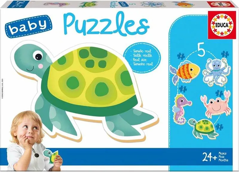 Puzzle 3-5 Morskie stworzenia - Puzzel 3-5 Zeedieren från Educa, utgåva Flerfärgad – kartong 1 av 4