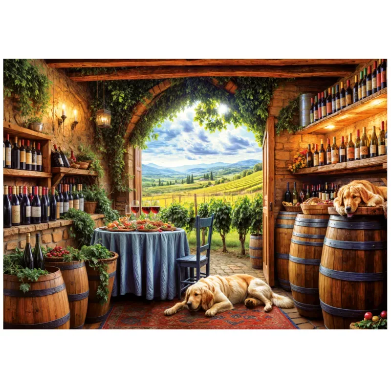 Puzzle Canes et Vinum - 1000 pièces van Educa – doos