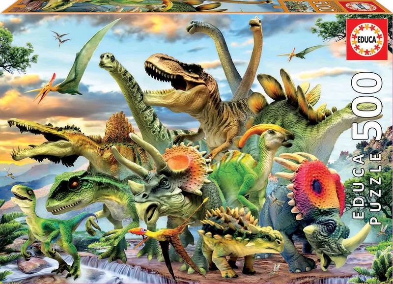 Puzzle. Dinosaurs 500 Teile van Educa, editie Multi-coloured – doos