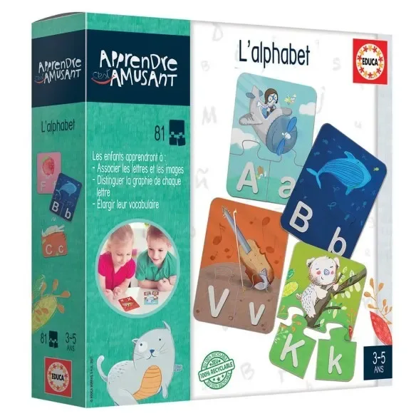 Puzzle L'Alphabet - 51 à 99 pièces van Educa – doos
