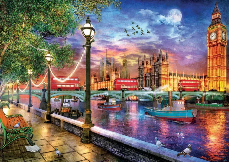 Puzzle Londres au Coucher du Soleil - 2000 pièces de Educa – boîte