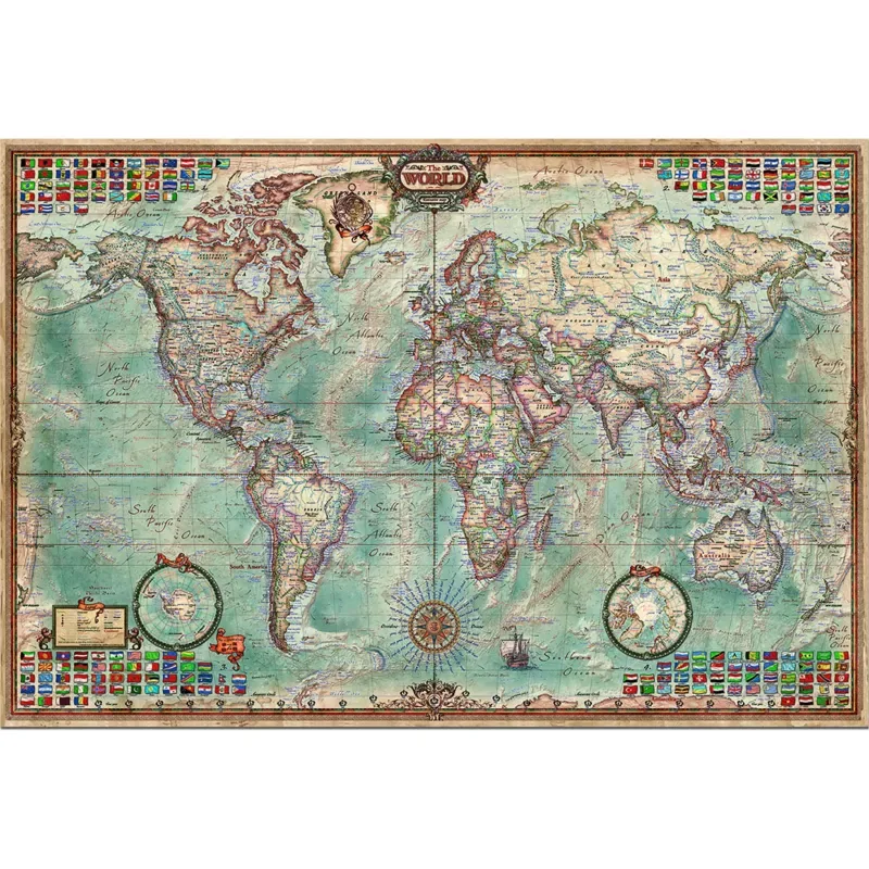 Puzzle Mappemonde - Anglais - 4000 pièces de Educa – boîte