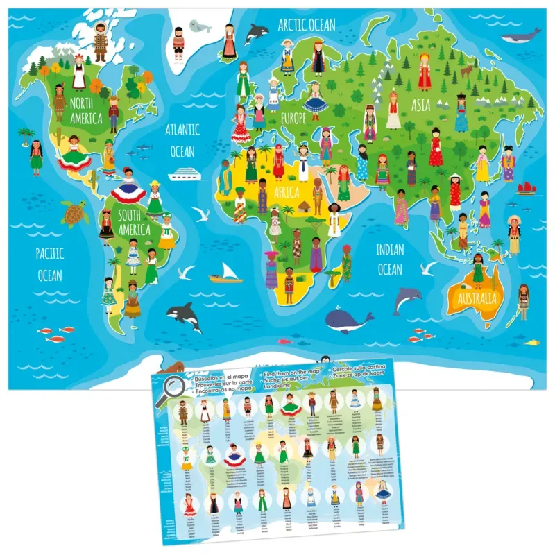Puzzle Pièces XXL - Filles du Monde - 150 à 199 pièces van Educa – doos