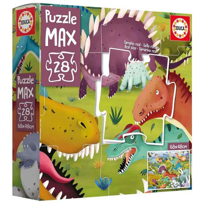 Puzzle XL 28 Dinozaury - Puzzel XL 28 Dinosaurussen van Educa, editie Meerkleurig – doos 2 van 4
