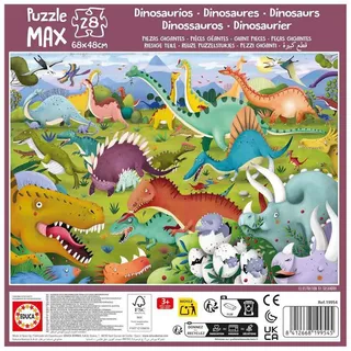 Puzzle XL 28 Dinozaury - Puzzel XL 28 Dinosaurussen van Educa, editie Meerkleurig – doos 4 van 4