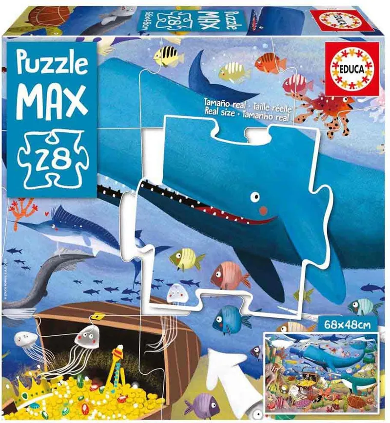 Puzzle XL 28 Podwodne zwierzęta - Puzzel XL 28 Onderwaterdieren de Educa, édition Multicolore – boîte 1 sur 4