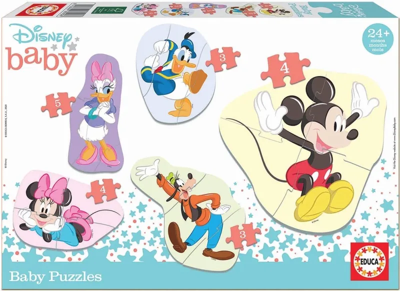 Set van 5 puzzels Mickey & Friends van 3 tot 5 stukjes van Educa, editie Meerkleurig – doos