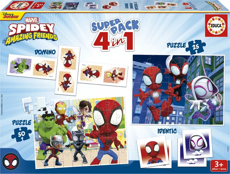 Spelletjes Spidey Superpack 4-in-1 van Educa, editie Meerkleurig – doos 1 van 2