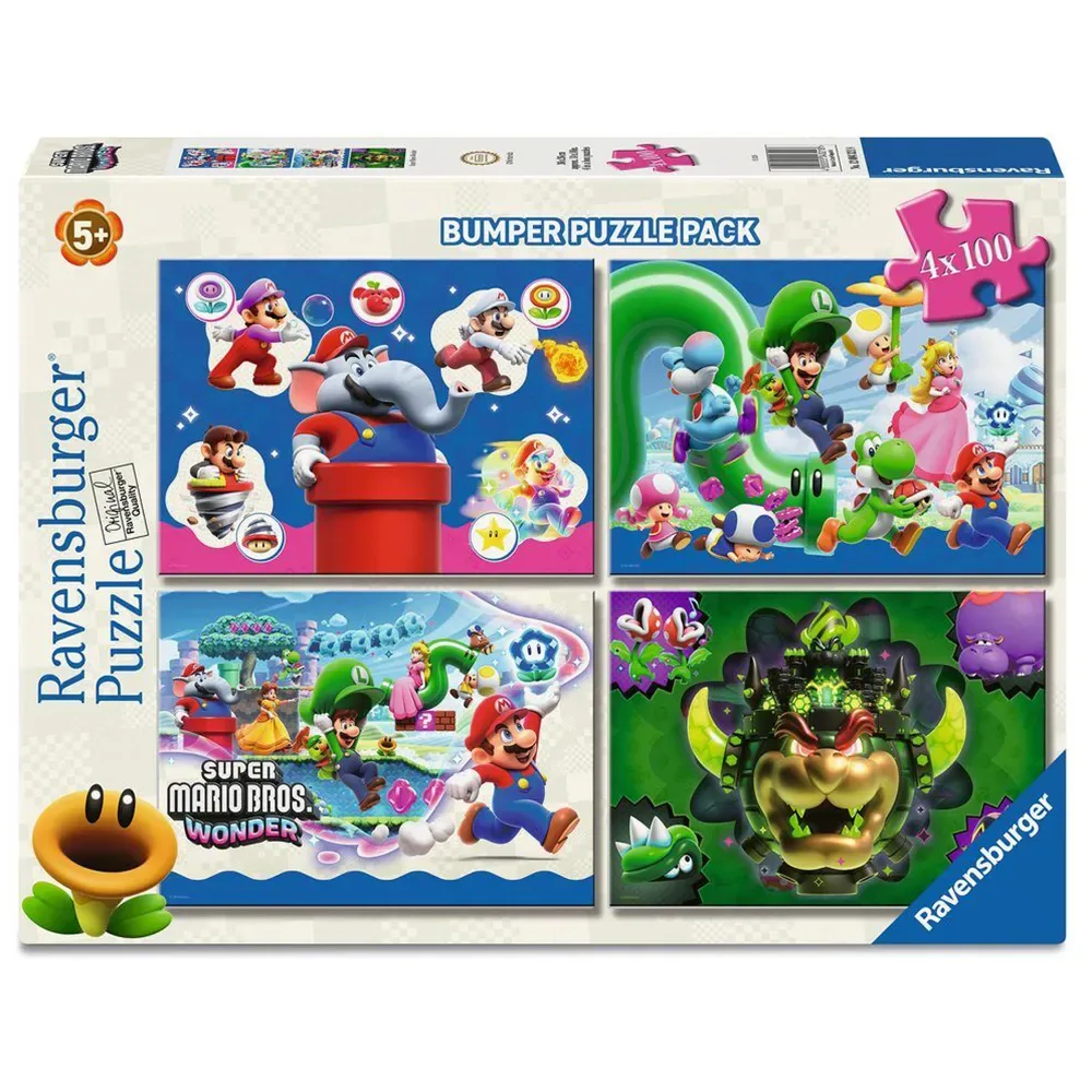 Super Mario Wonder Pussel 4x100 Bitar från Educa – kartong