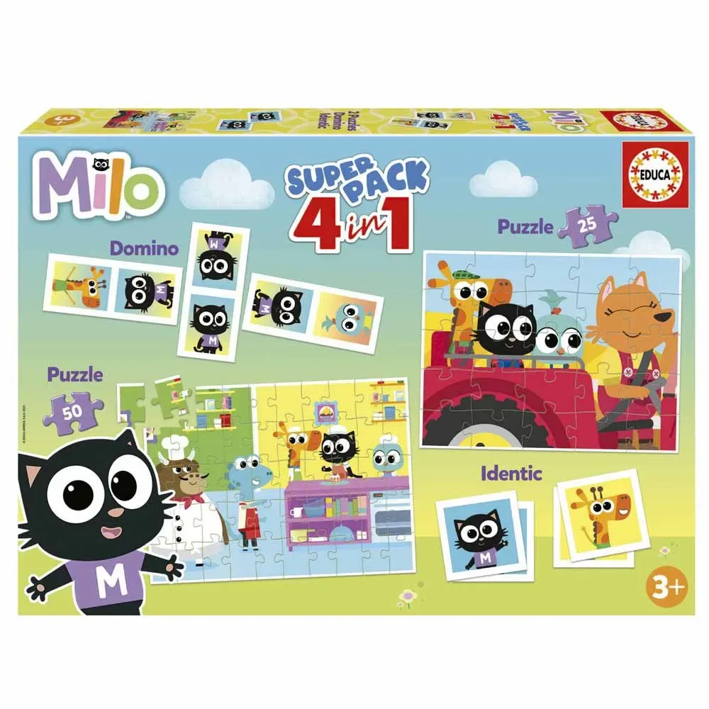 Superpack 4 I 1 Milo Pussel från Educa – kartong
