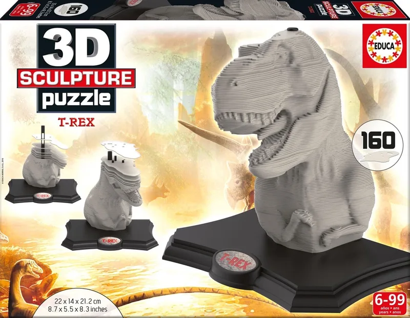T-Rex - 3D puzzel from Educa, Grey edition – box