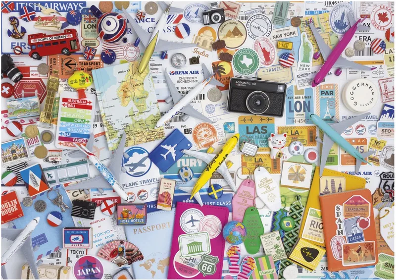 Travel Collage - 1,000 pieces. van Educa, editie Meerkleurig – doos