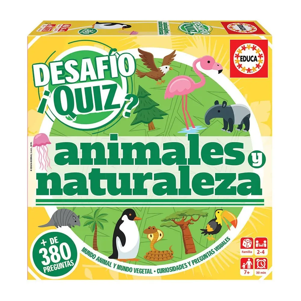 Uitdaging Quiz Dieren En Natuur från Educa – kartong