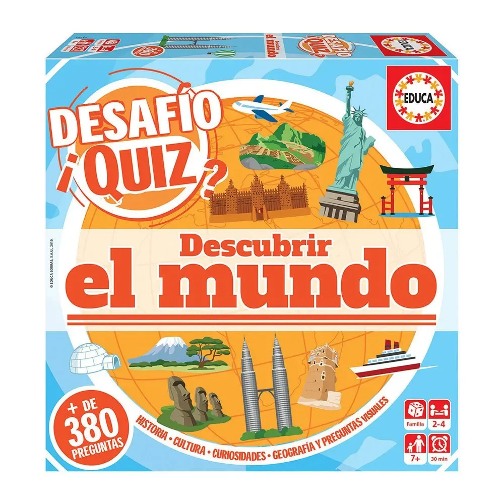 Uitdaging Quiz Ontdek De Wereld från Educa – kartong