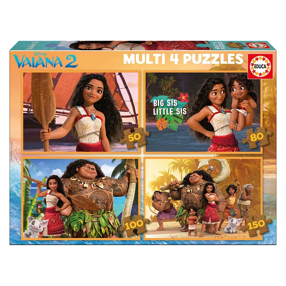 Vaiana 2-pussel 50-80 100-150 Bitar från Educa – kartong