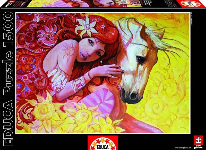 Vrouw op paard - 1500 stukjes van Educa, editie Meerkleurig – doos
