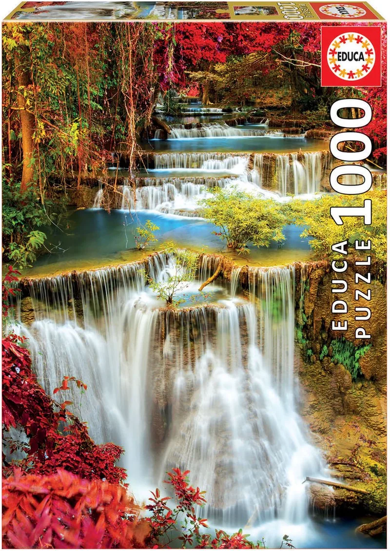 Waterval diep in het bos (1000 stukjes) van Educa, editie Multi-coloured – doos