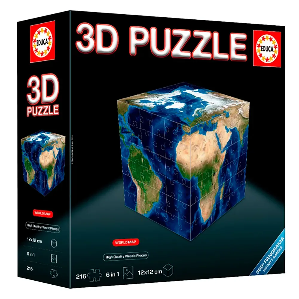 Worldmap 3d Pussel från Educa – kartong