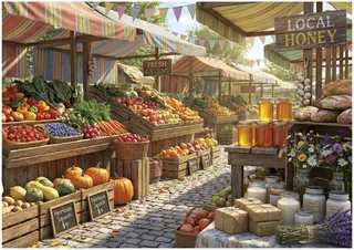 XXL Pieces - Sunny Farms Market - 500 pieces. de Educa, édition Multicolore – boîte 1 sur 2
