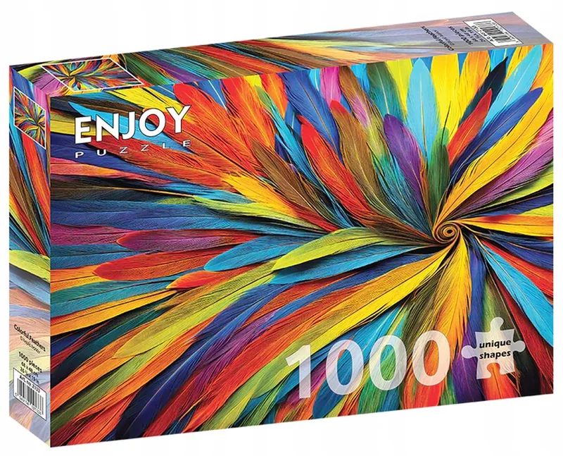 1000-delige Puzzel: Kleurrijke Veren from Enjoy Puzzle, Multicolour edition – box