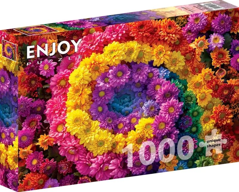 bloemen puzzel Flower Vortex 1000 stukjes kleurrijk. from Enjoy Puzzle, Multicolour edition – box