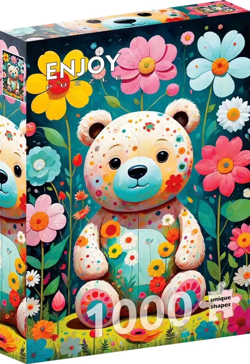 bloemenbeer legpuzzel 1000 stukjes voor volwassenen. fra Enjoy Puzzle, Flerfarvet-udgave – æske